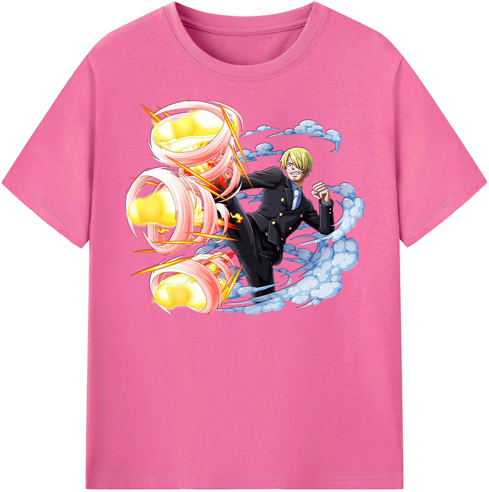 （画像用） ワンピース サンジ ONE PIECE Sanji レディースカジュアルプリントTシャツ（綿100％）